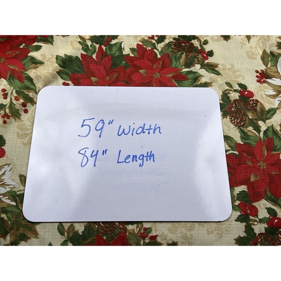 Vtg Town & Country Home Holiday Poinsettia Fabric Tablecloth Rectangle 59"x84" - Picture 6 of 6